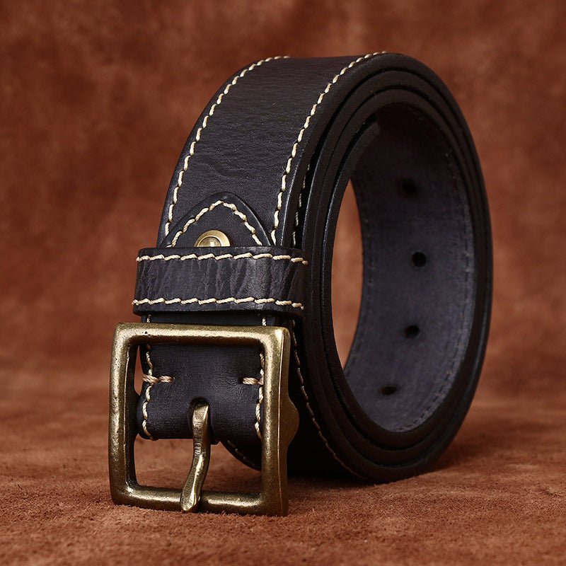 Stonegate – Stitched Pin Buckle Leather Belt - Hilltop Nord