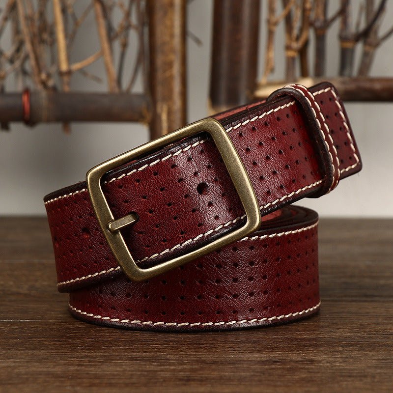 Thatcher – Perforated Leather Belt - Hilltop Nord