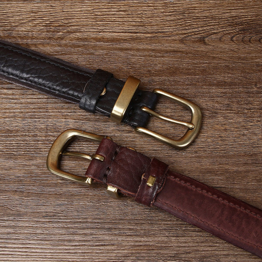 Fellmark – Textured Pin Buckle Leather Belt - Hilltop Nord