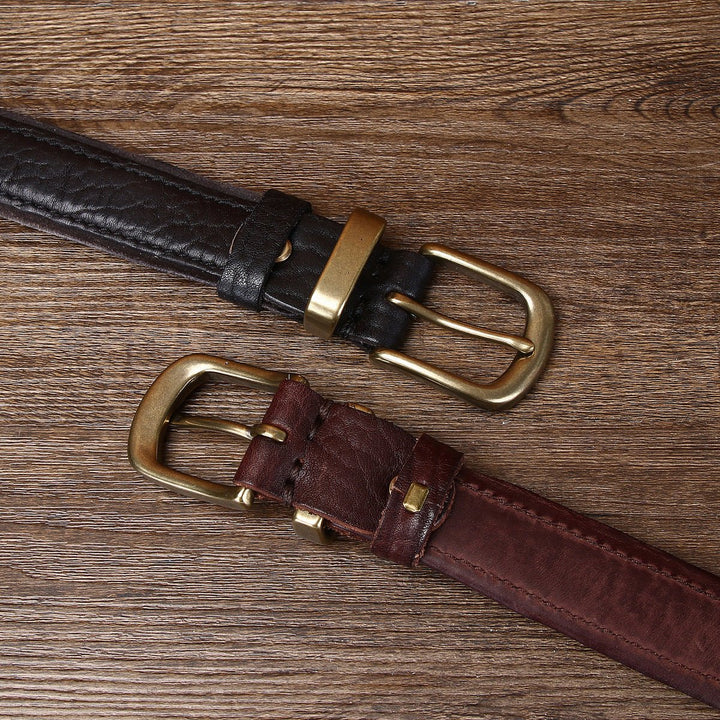 Fellmark – Textured Pin Buckle Leather Belt - Hilltop Nord