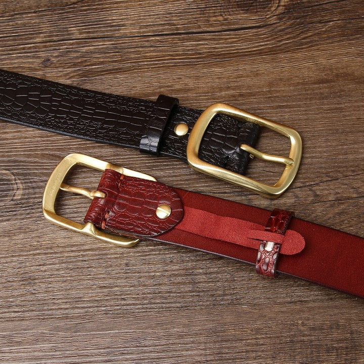 Brae – Crocodile - Embossed Leather Belt - Hilltop Nord