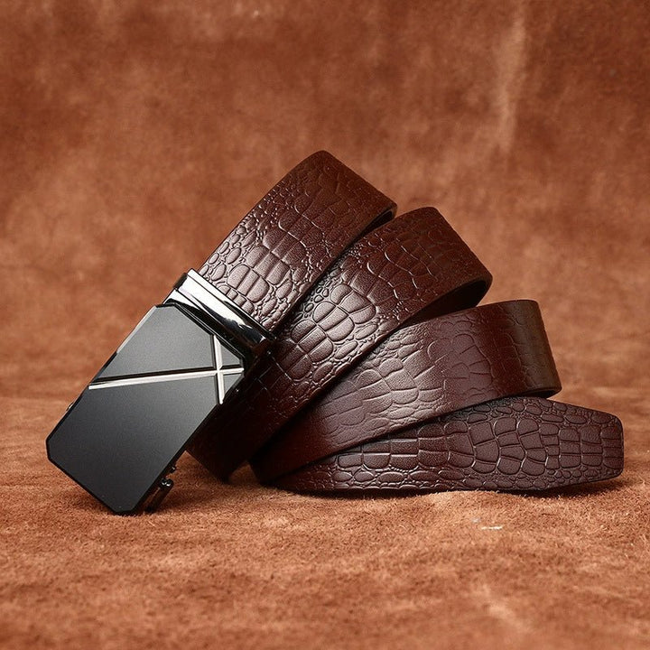 Ironwood – Crocodile - Embossed Auto Buckle Leather Belt - Hilltop Nord