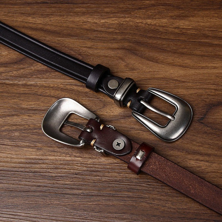 Dovetail – Slim Pin Buckle Leather Belt - Hilltop Nord
