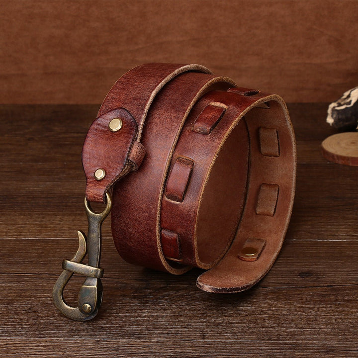 Gavel – Antique Lock Buckle Leather Belt - Hilltop Nord