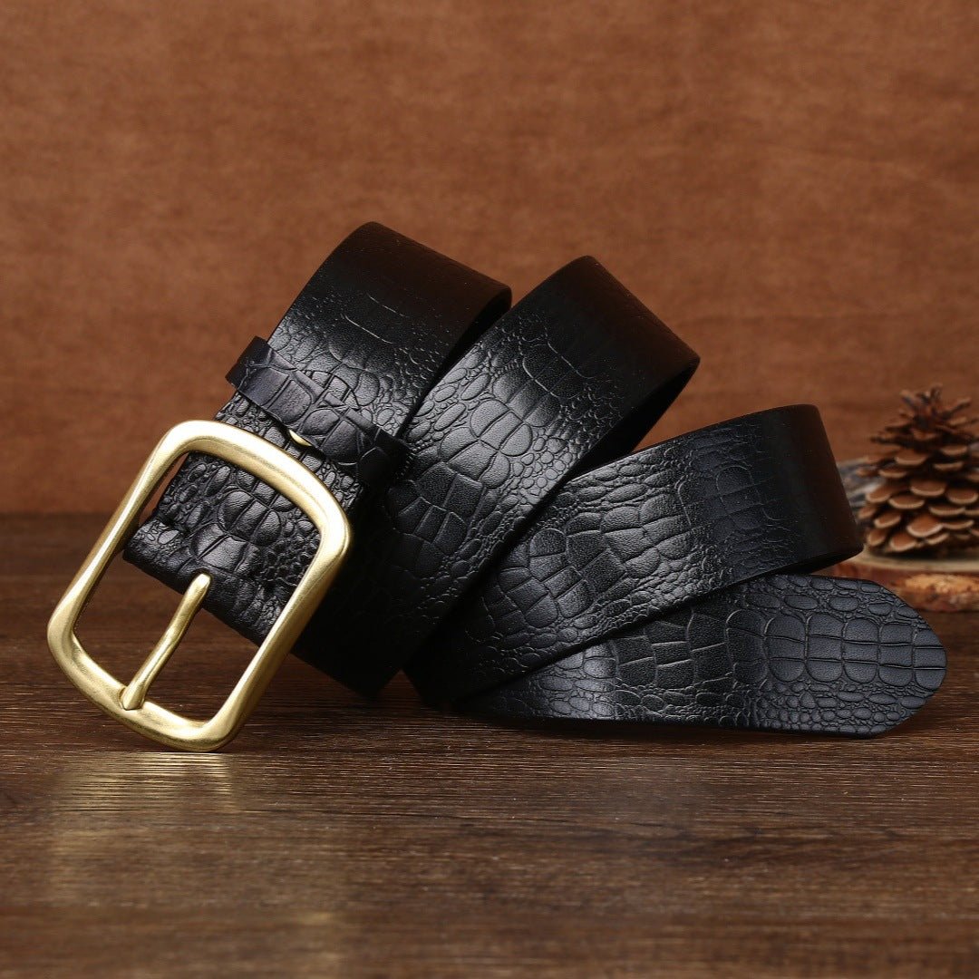 Brae – Crocodile - Embossed Leather Belt - Hilltop Nord