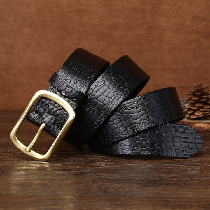 Brae – Crocodile - Embossed Leather Belt - Hilltop Nord