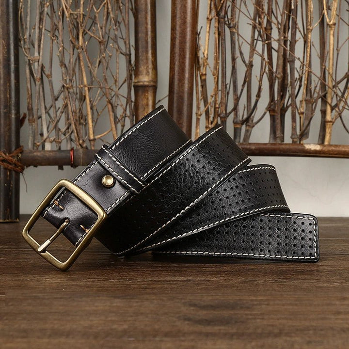 Thatcher – Perforated Leather Belt - Hilltop Nord