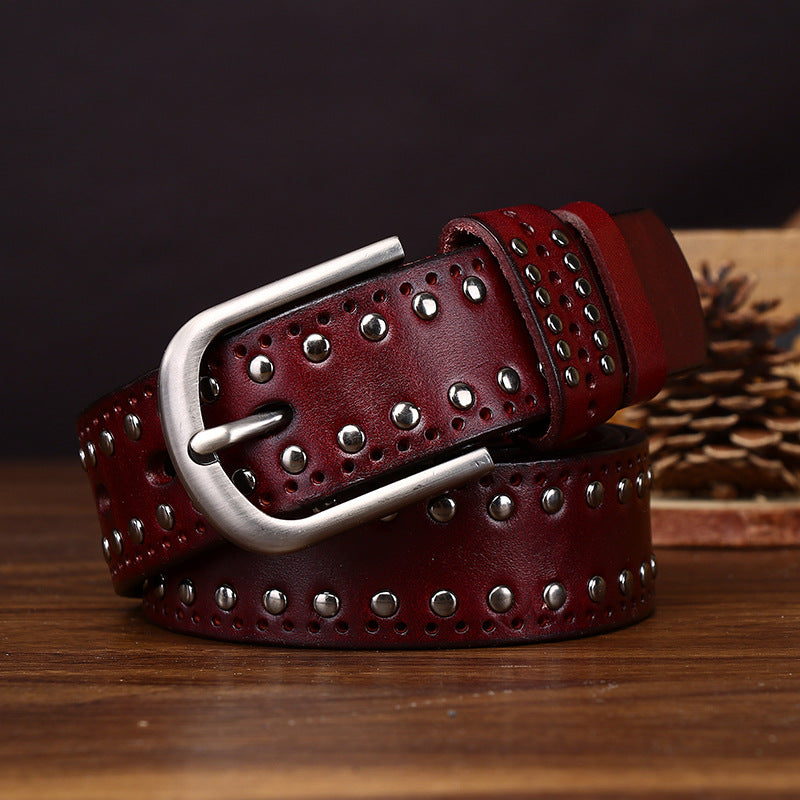 Rookstone – Studded Pin Buckle Leather Belt - Hilltop Nord