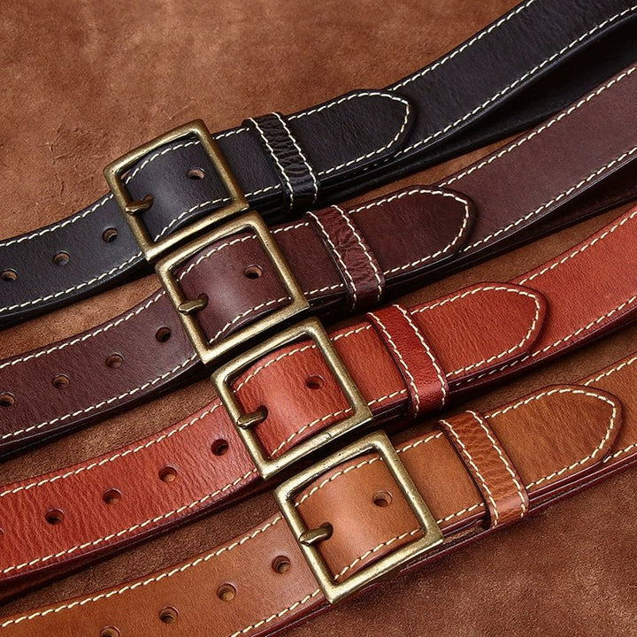 Stonegate – Stitched Pin Buckle Leather Belt - Hilltop Nord