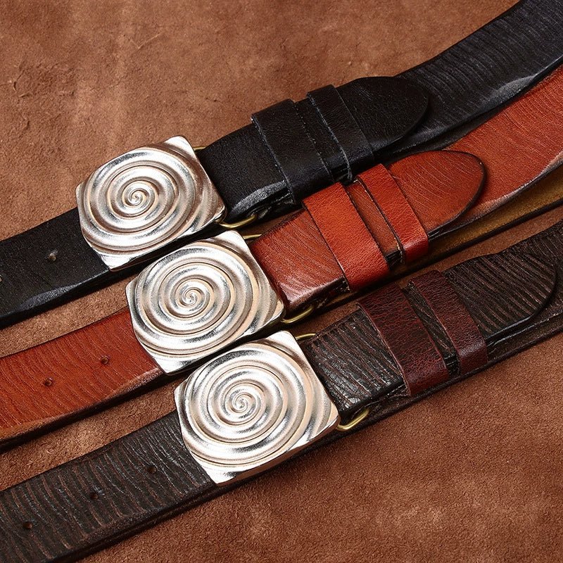 Boulderstep – Spiral Plate Leather Belt - Hilltop Nord