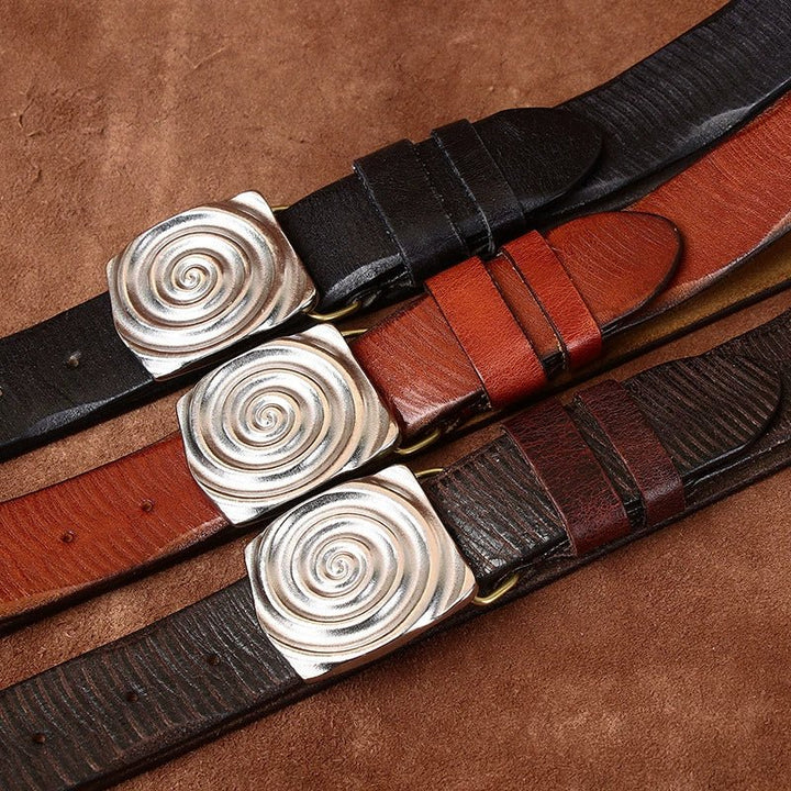 Boulderstep – Spiral Plate Leather Belt - Hilltop Nord