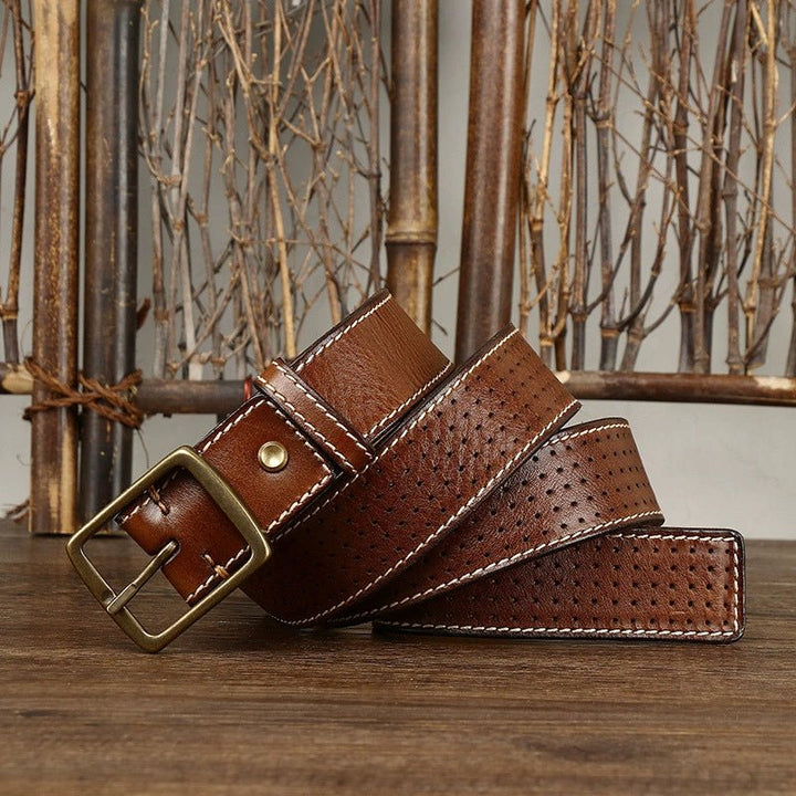 Thatcher – Perforated Leather Belt - Hilltop Nord