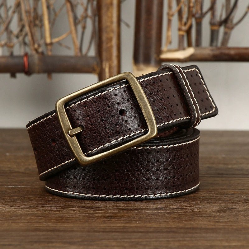 Thatcher – Perforated Leather Belt - Hilltop Nord