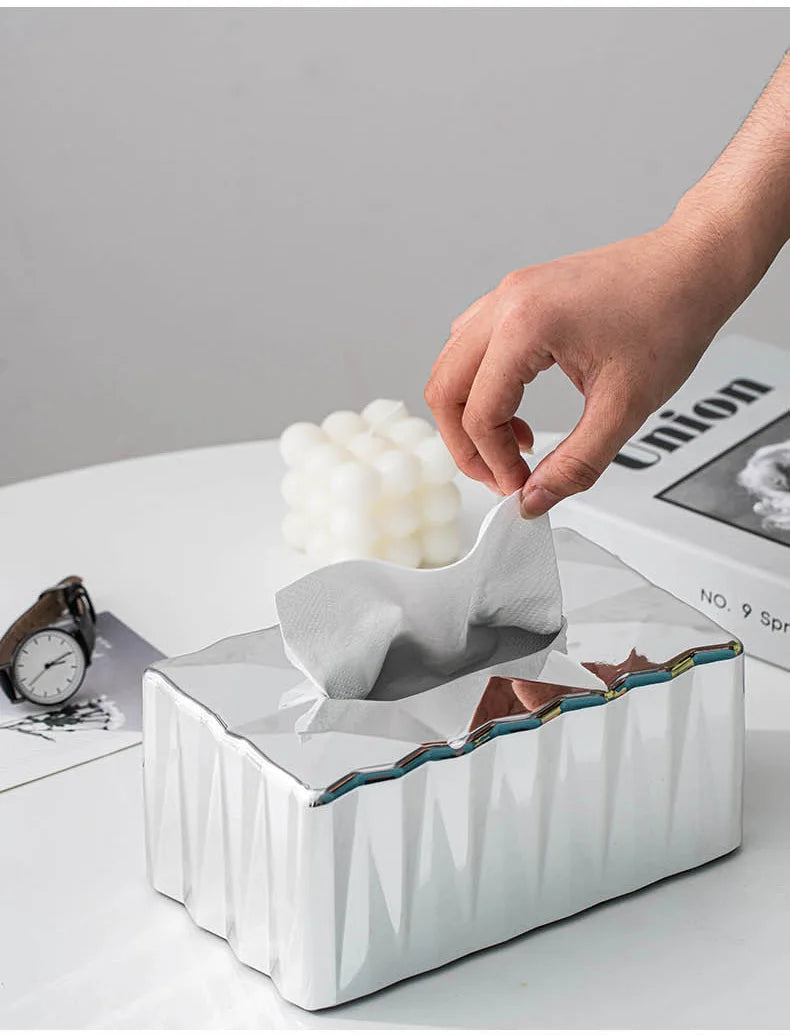 Geometric Luxury Tissue Box Dispenser