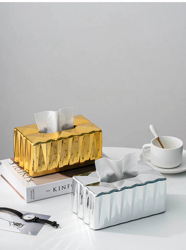 Geometric Luxury Tissue Box Dispenser