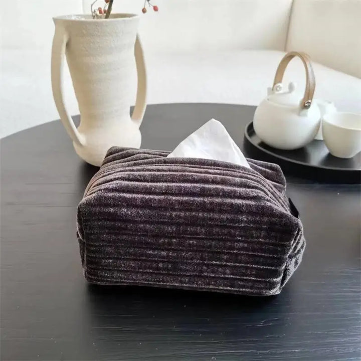 Velvet Jacquard Tissue Box Holder