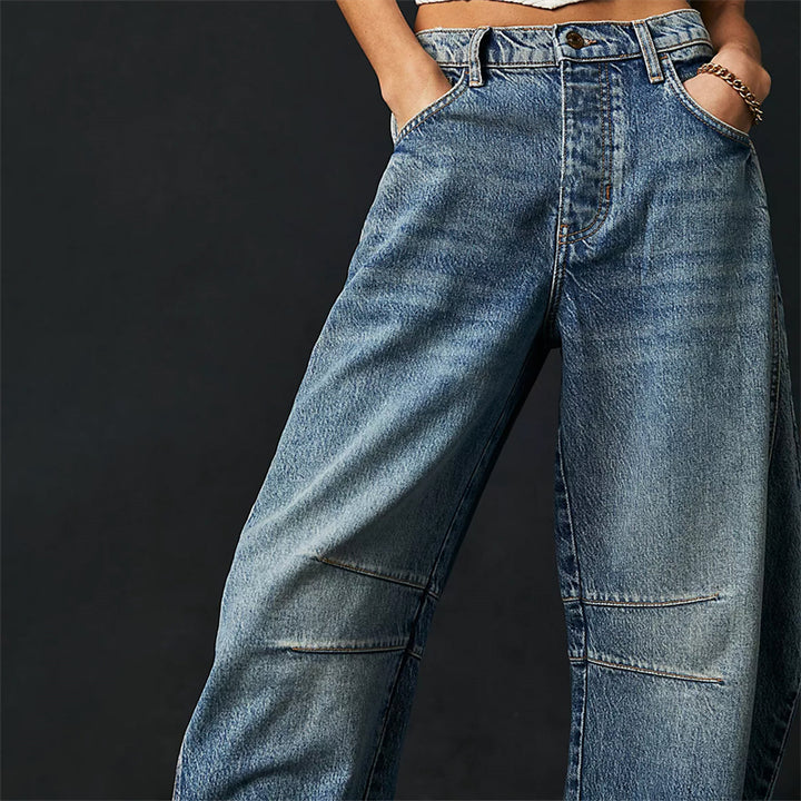 Valentina - Mid-Rise Barrel Jeans