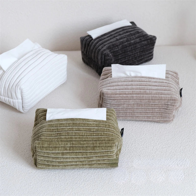 Velvet Jacquard Tissue Box Holder