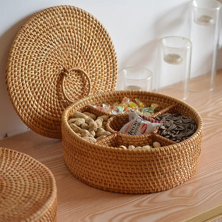 Rustic Rattan Organizer