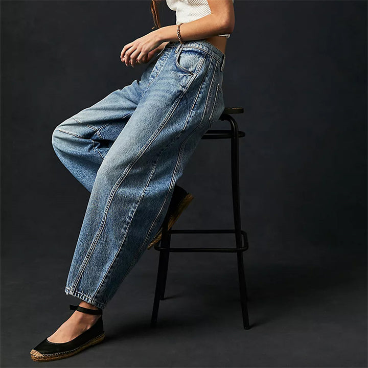 Valentina - Mid-Rise Barrel Jeans