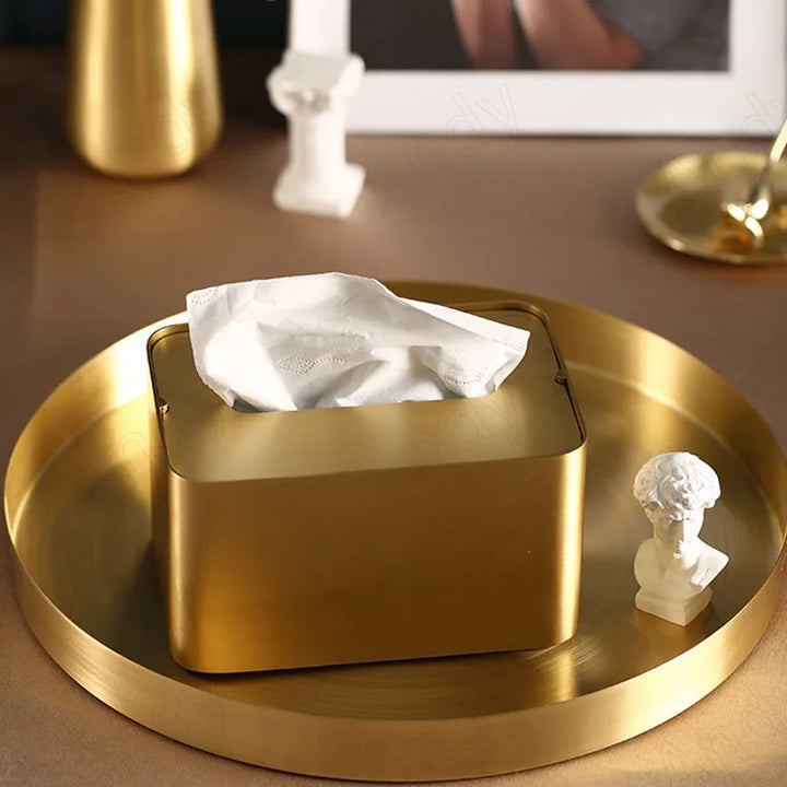 Art Deco Brass Tissue Box