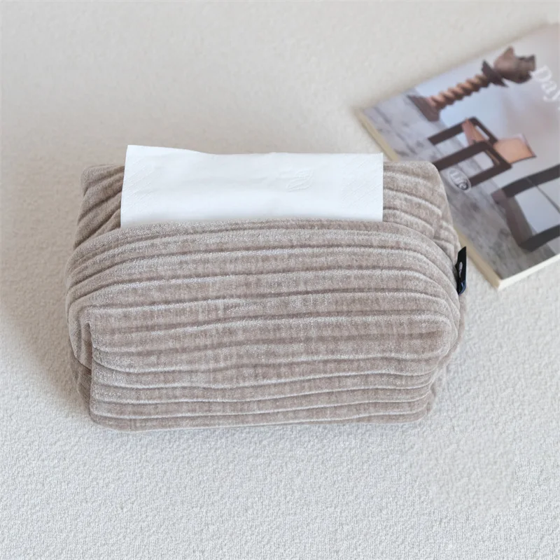 Velvet Jacquard Tissue Box Holder