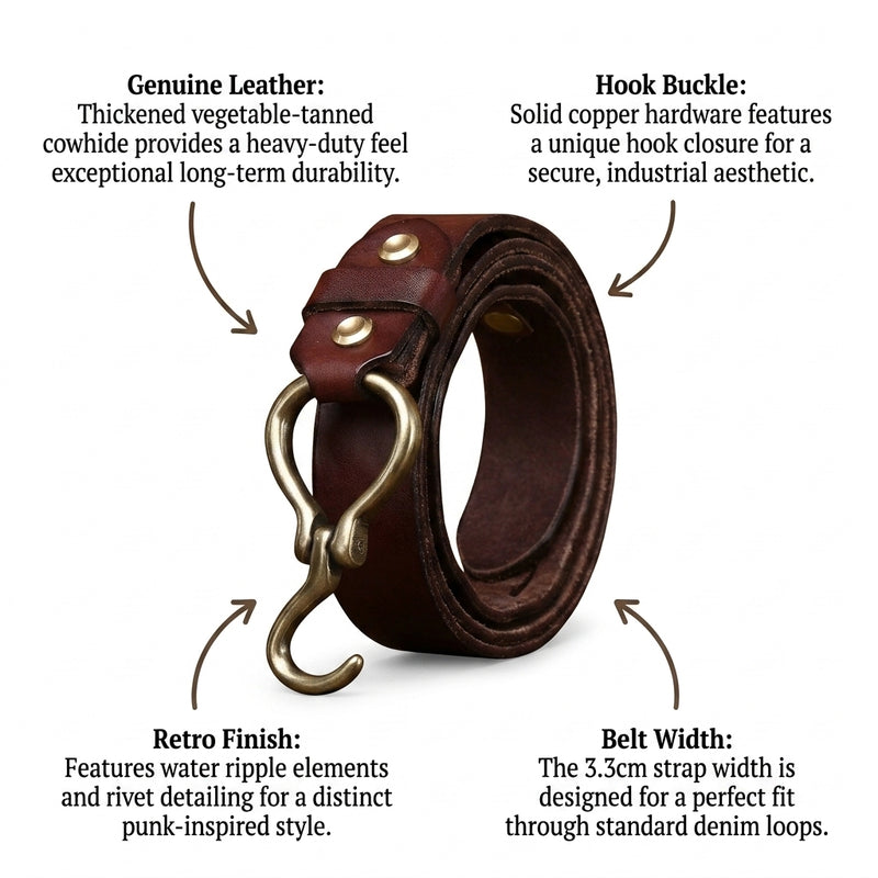 Caltrop – Hook Buckle Leather Belt infographic