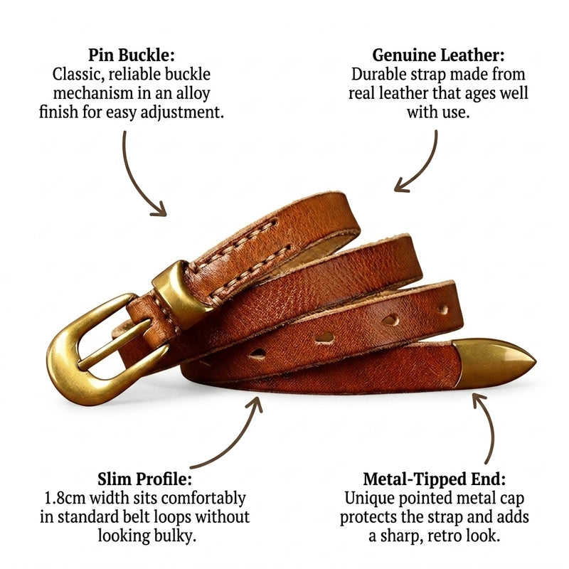 Dagger – Pin Buckle Leather Belt infographic