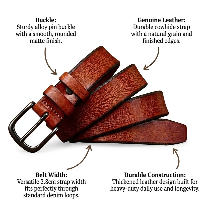Fendrick – Pin Buckle Leather Belt infographic
