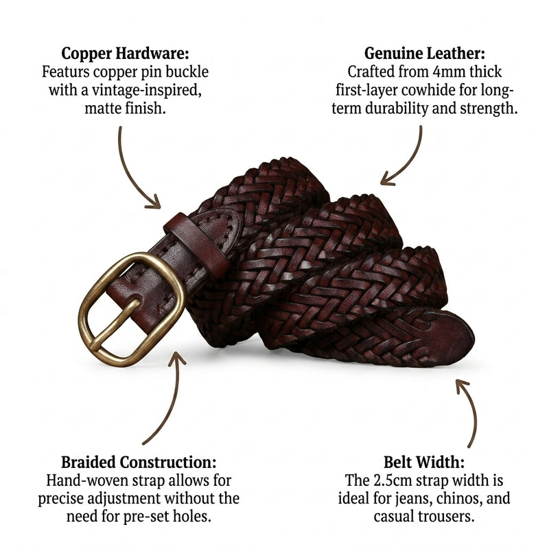 Fennel – Braided Leather Belt infographic