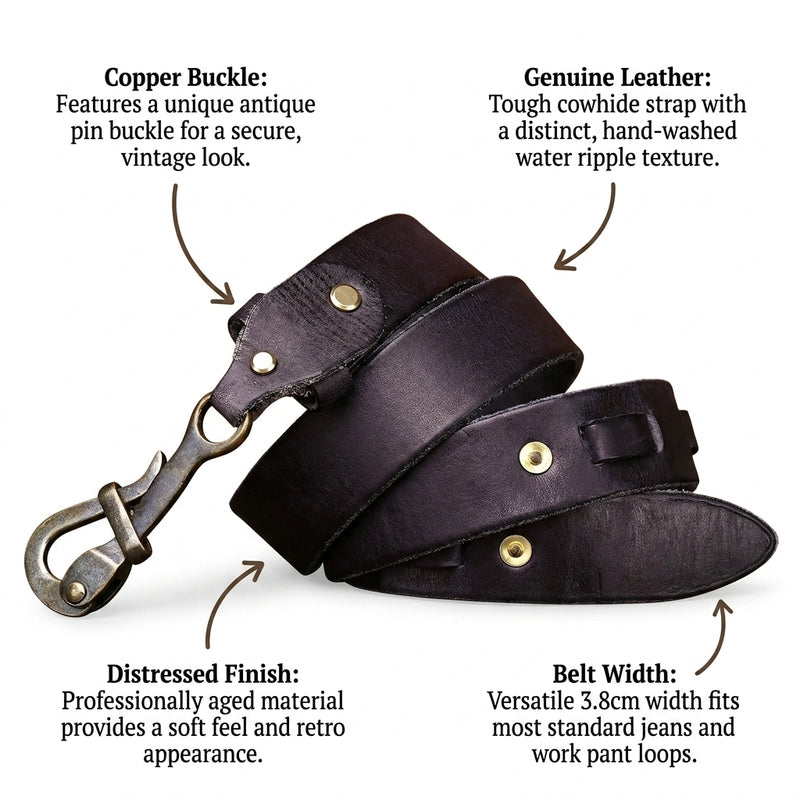 Gavel – Antique Lock Buckle Leather Belt infographic