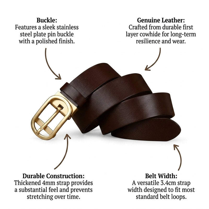 Ghyll – Plate Pin Buckle Leather Belt infographic