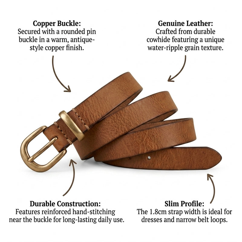 Oatfield – Slim Pin Buckle Leather Belt infographic
