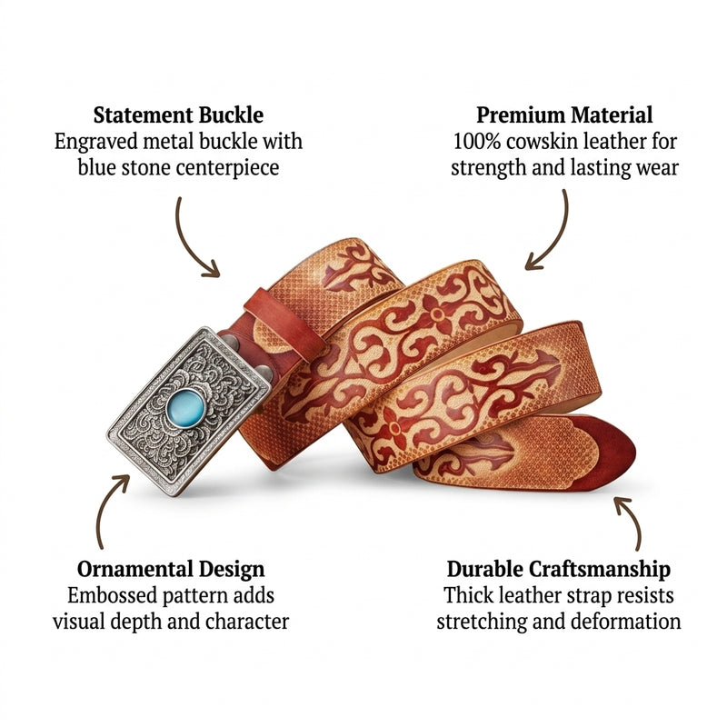 Brimstone – Leather Belt infographic