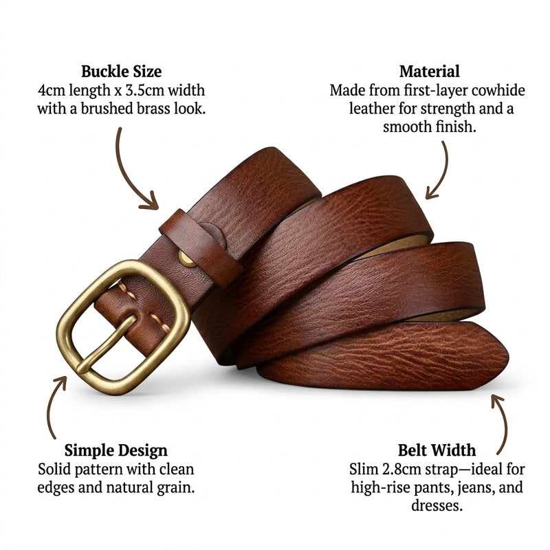 Mesa – Slim Leather Belt infographic