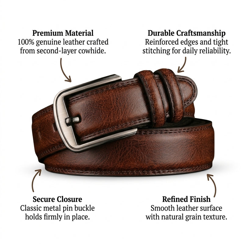 Oldcrest – Leather Belt infographic