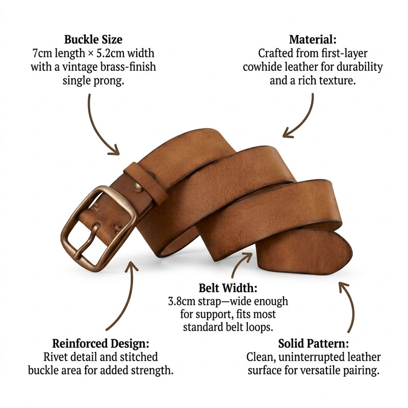 Redrock – Classic Buckle Leather Belt infographic