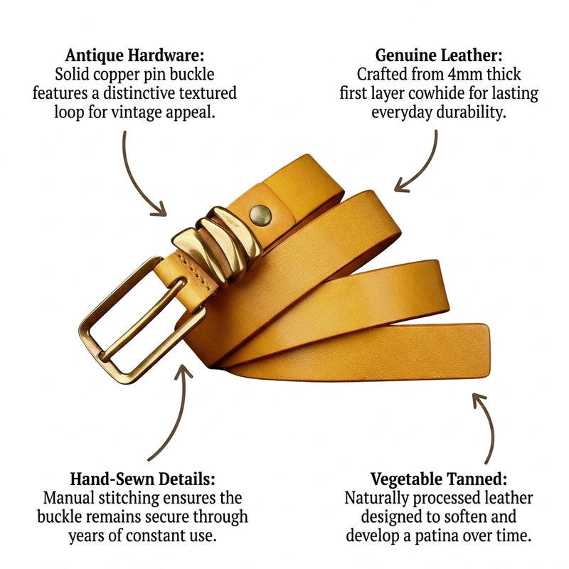 Tallow – Antique Buckle Leather Belt infographic