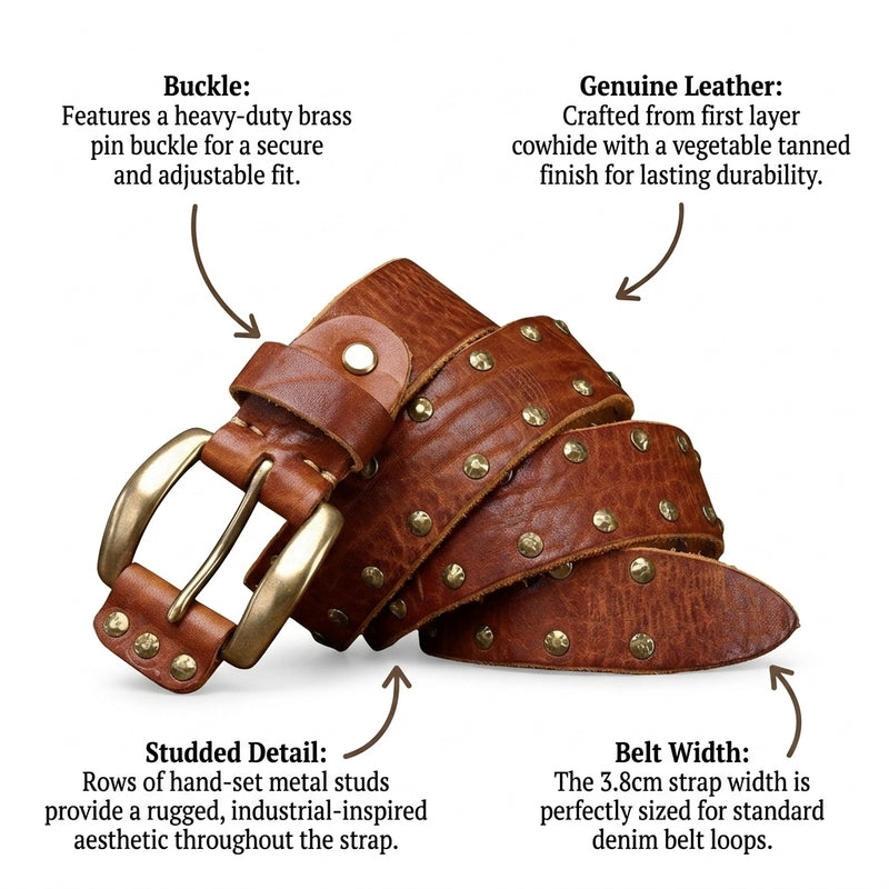 Thistlemark – Studded Leather Belt infographic