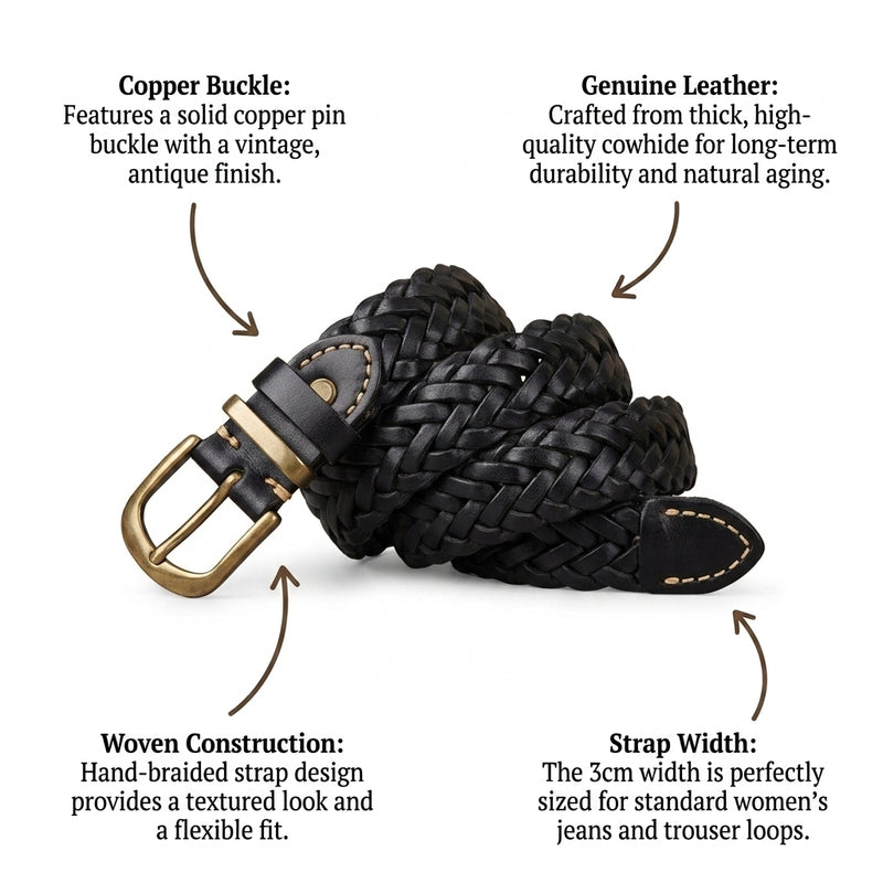 Veldt – Woven Leather Belt infographic