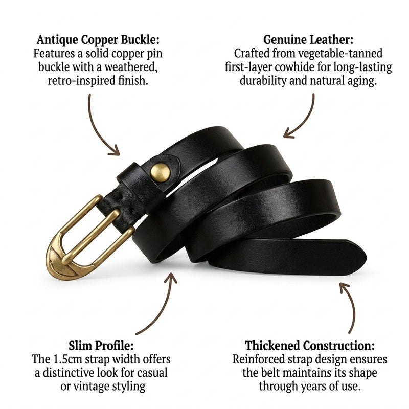 Wayland – Slim Pin Buckle Leather Belt infographic